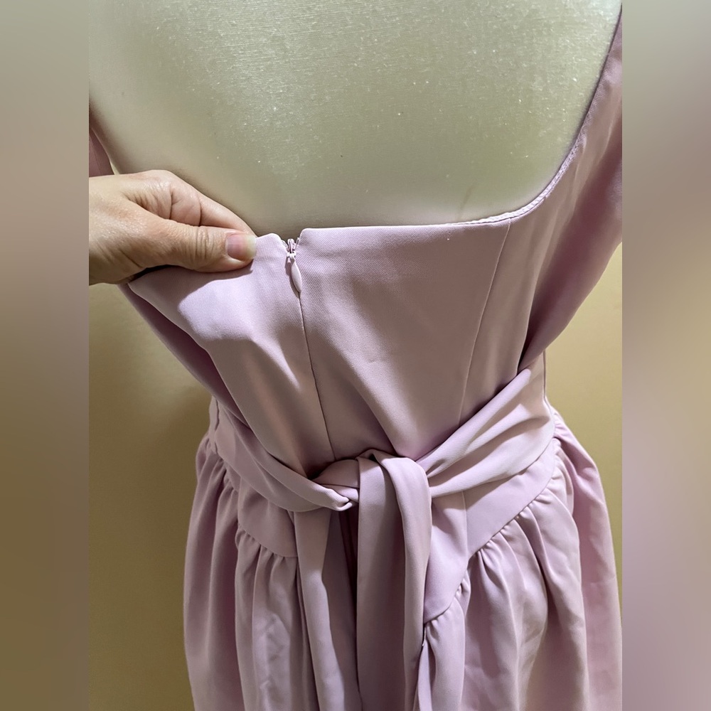 Finesse Pink Emi Bow Mini Dress Women’s Size 1X Sleeveless Tie Party Zip Back - Picture 8 of 16